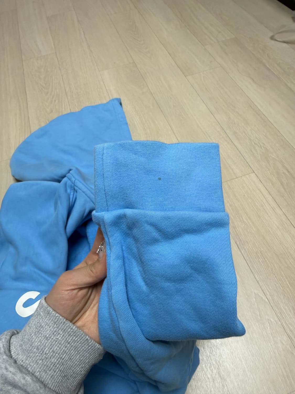 아디다스 에센셜 플러스 루즈핏 프렌치 테리 후드집업 져지 트랙탑 블루 상품이미지6