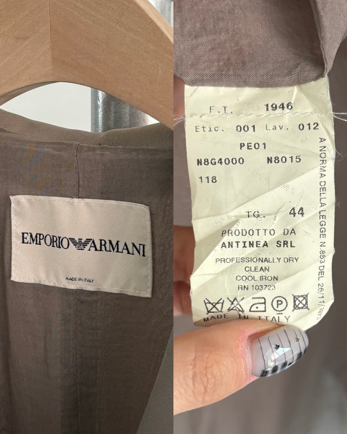 Armani 아르마니 베이지 컬러 프릴 디테일 블레이저 상품이미지9