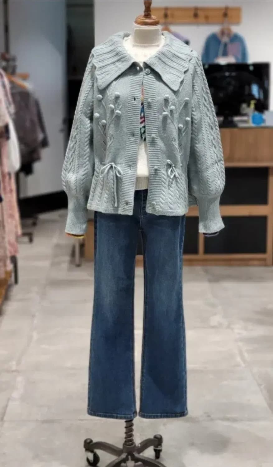 여성 M 써스데이아일랜드 케이블 가디건 상품이미지1