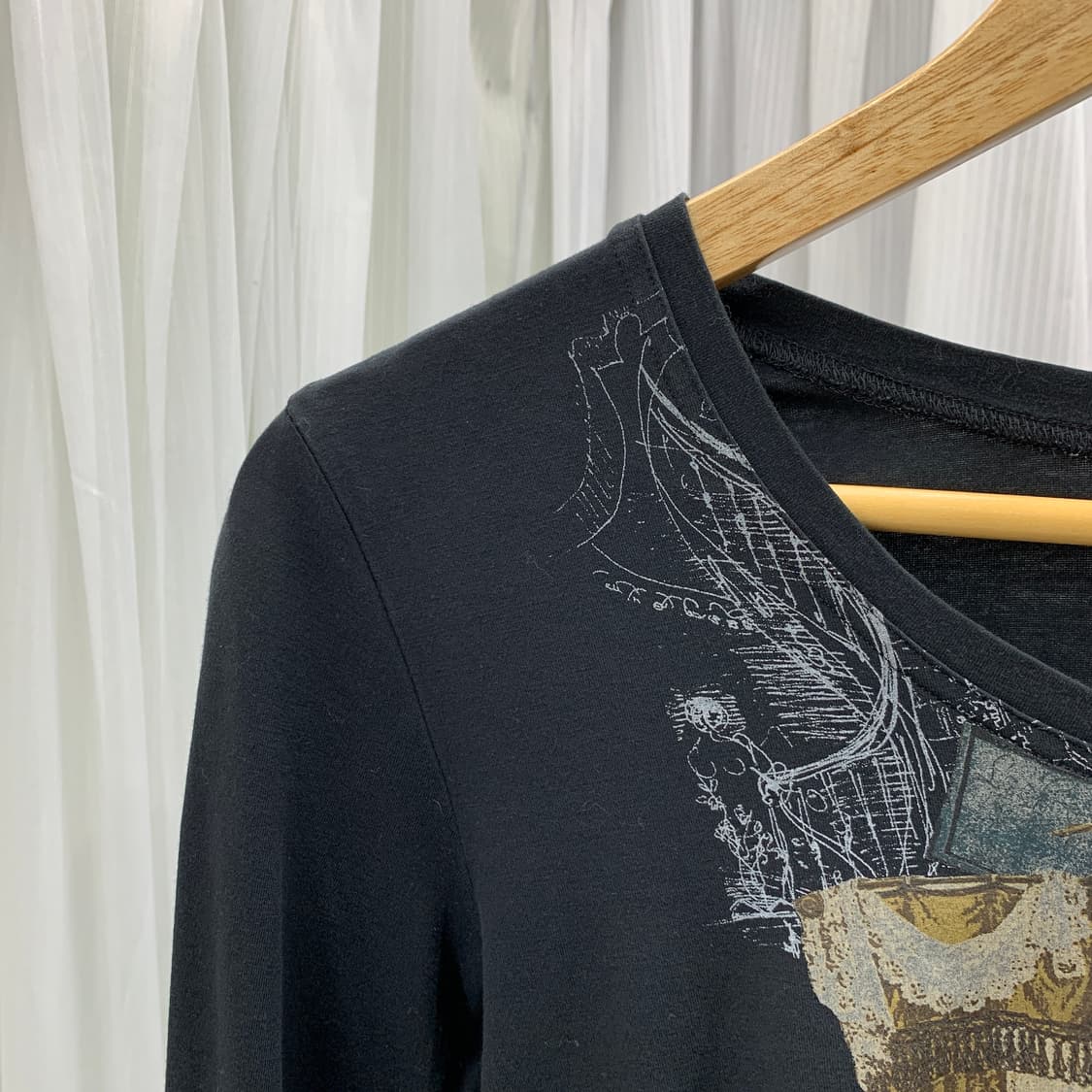 빌 다쥐르 ville d'azur 드로잉 프린트 긴팔티셔츠 1703 상품이미지2