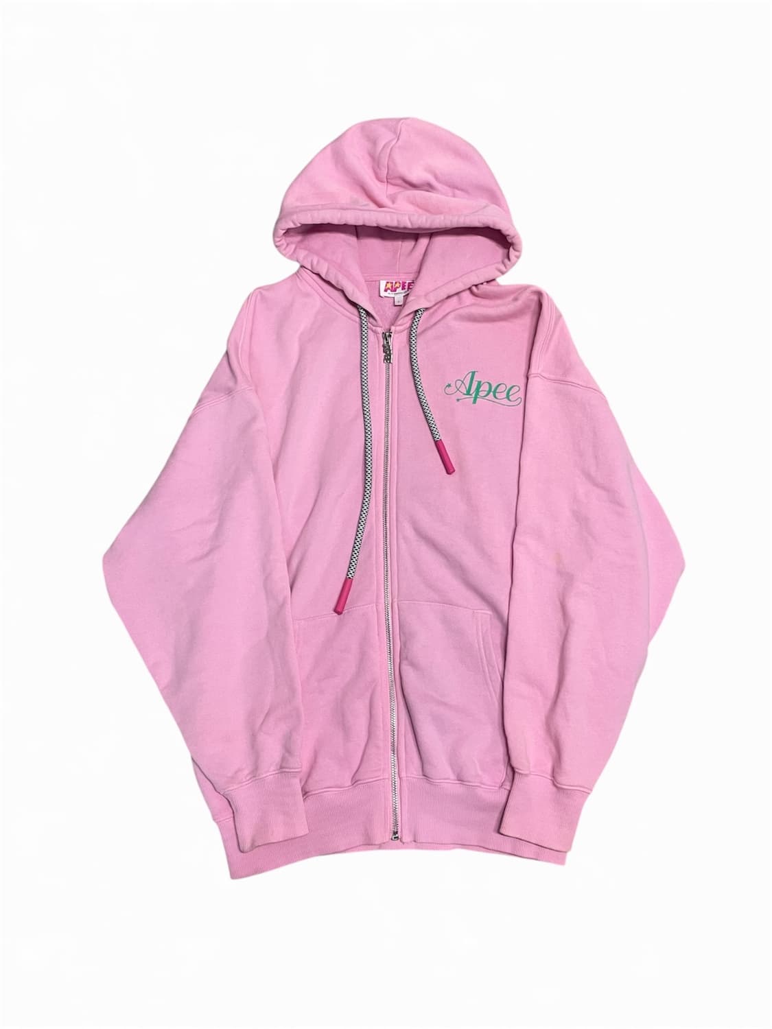 F) 베이프 APEE 딸기우유맛 스트로베리 그래픽 후드 집업 핑크 상품이미지1