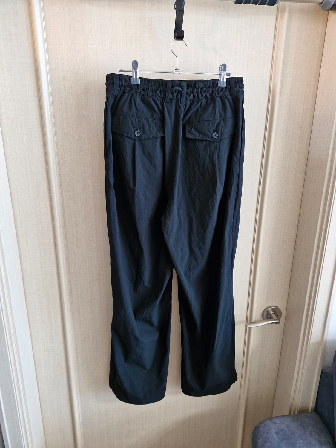 지오송지오 커브드 와이드 팬츠 블랙 30 32 상품이미지4