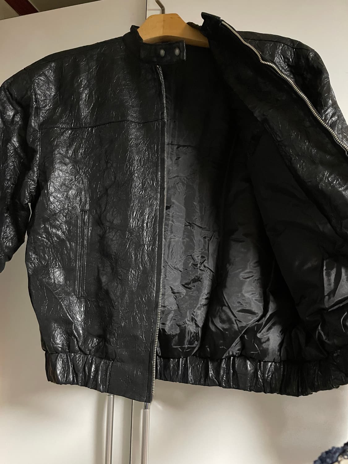 더 시그널 링클 레더 자켓 패딩버전 상품이미지3