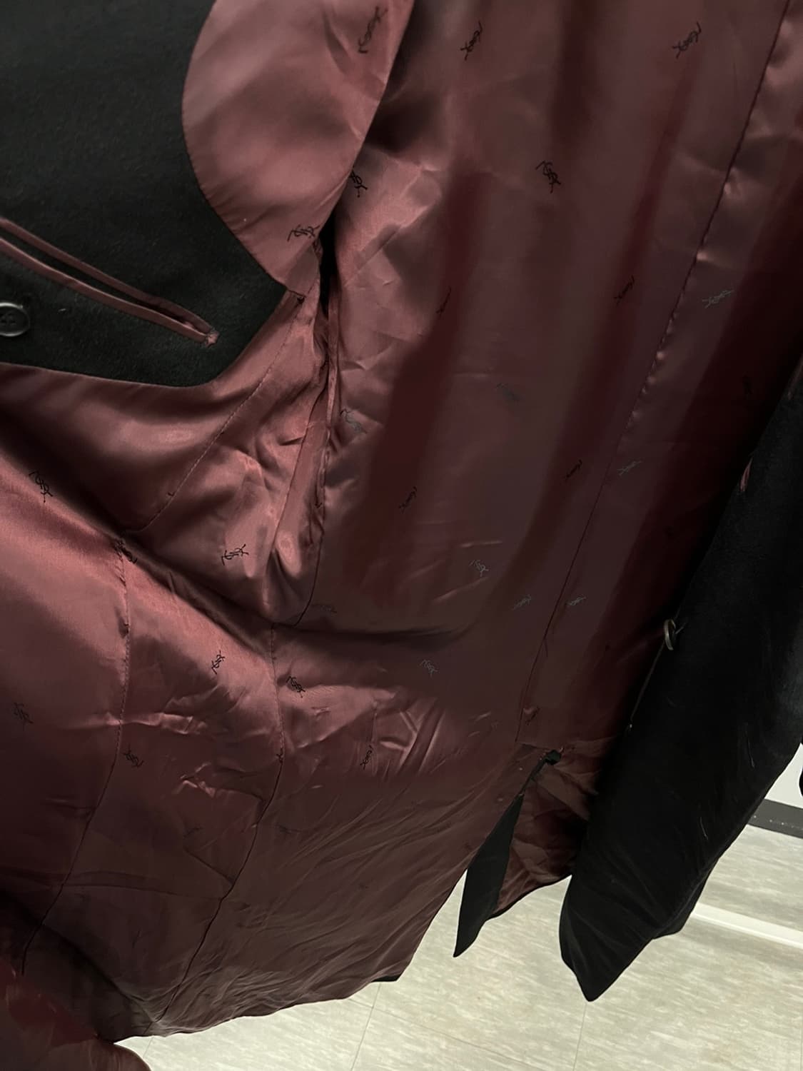 110) 입생로랑 캐시미어100% 롱코트  상품이미지6