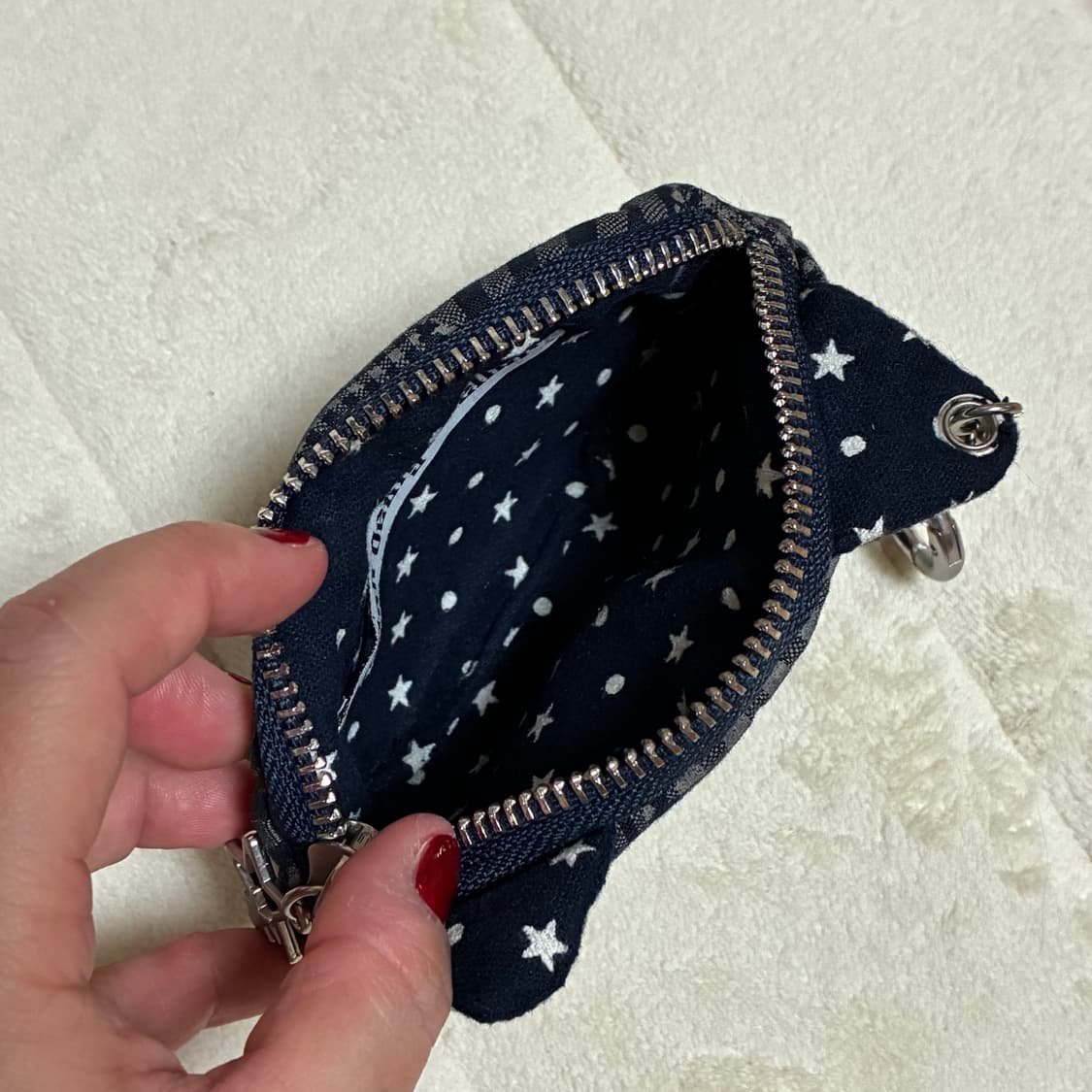 CAT CHECK POUCH KEYRING NAVY 상품이미지3