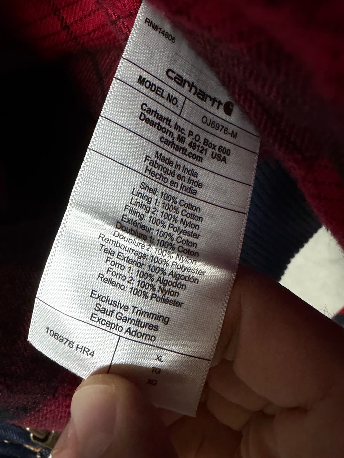 칼하트 데님 액티브 자켓 (50주년 한정판) XL 상품이미지5