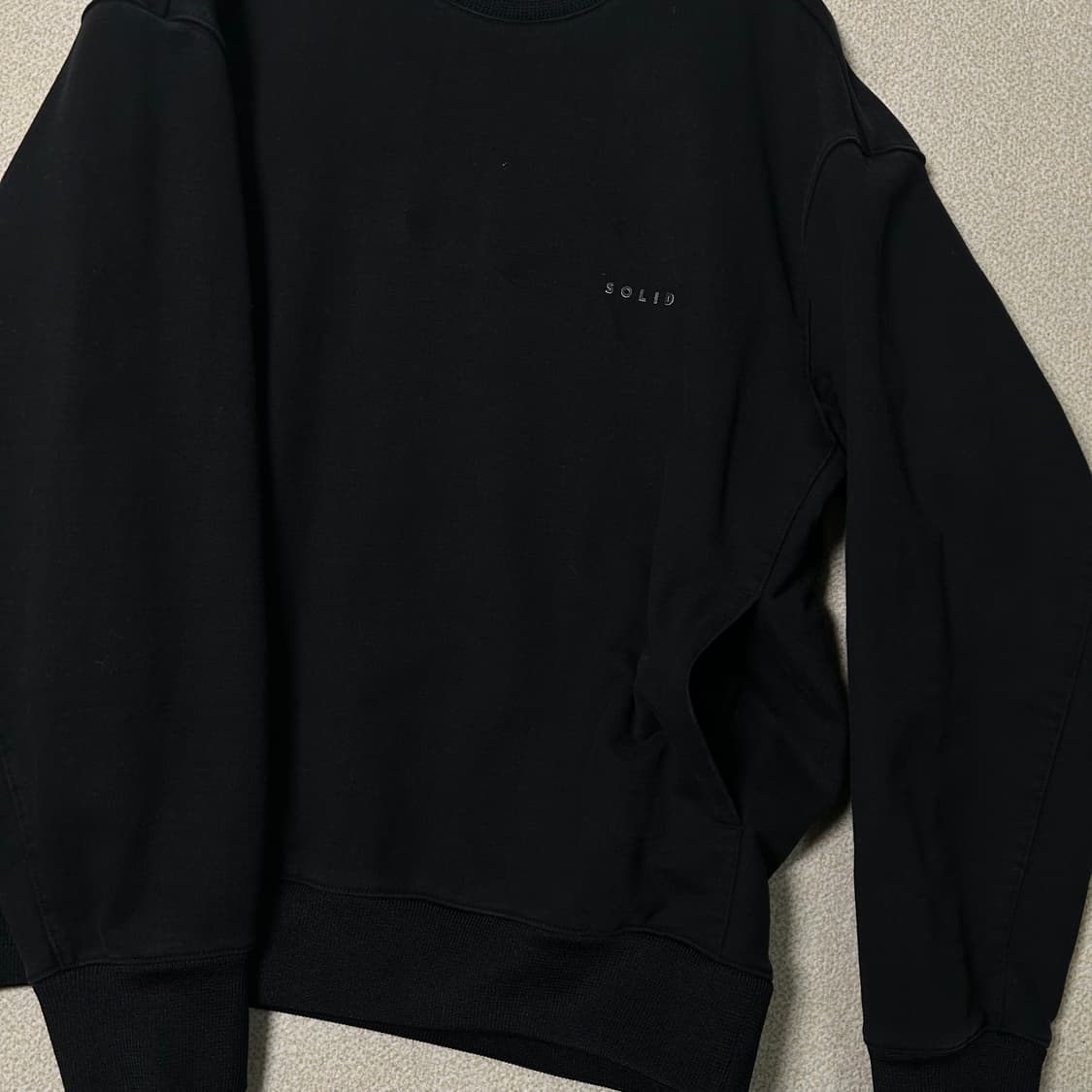 (46) 솔리드옴므 백프린트 라운드 맨투맨 상품이미지5