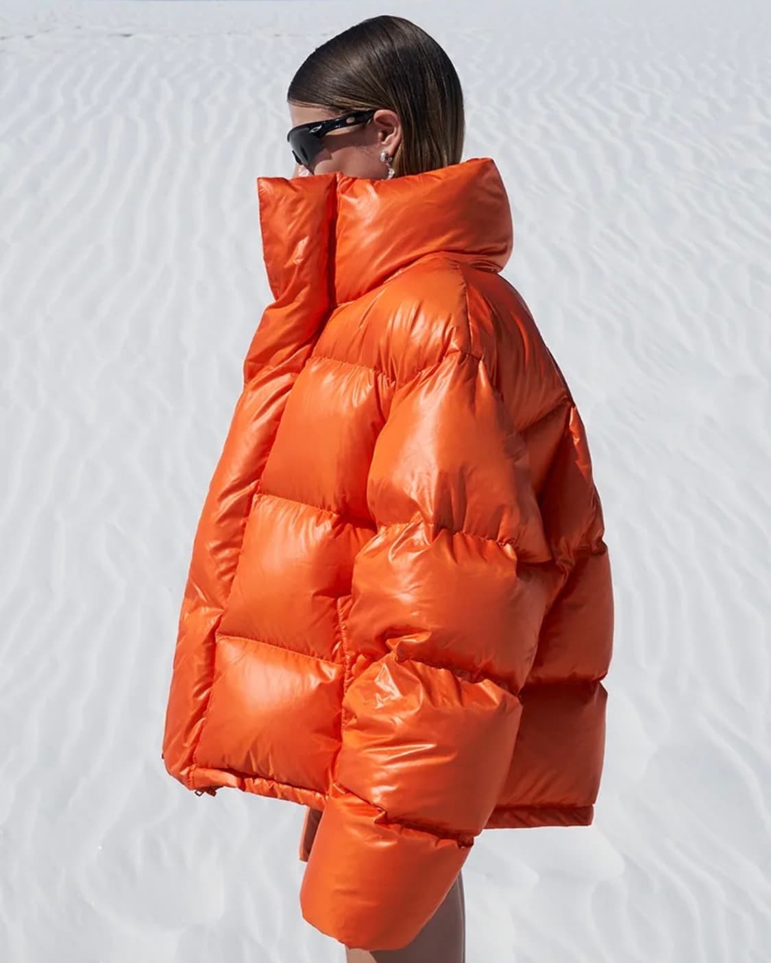 [새상품] LEEY 엠보로고 오버사이즈 푸퍼 재킷 오렌지 (현 YEEL) 상품이미지2