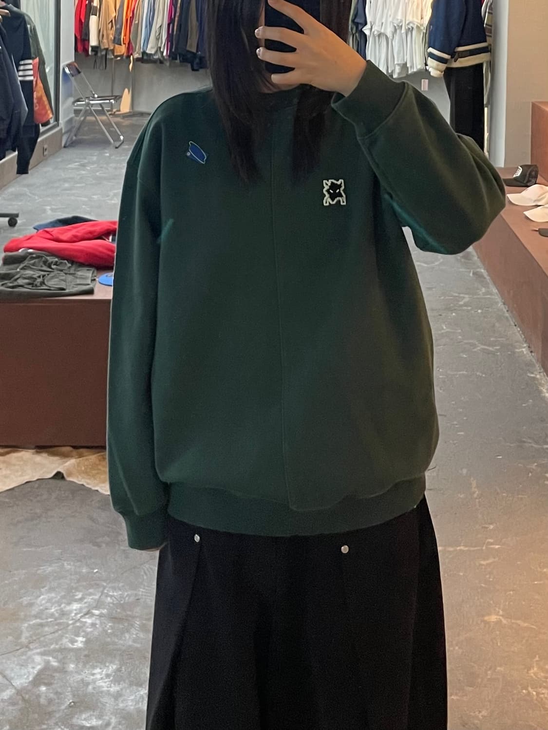 아더에러 다크그린 멀티 패치로고 베이더 스웻셔츠 H2316 상품이미지1