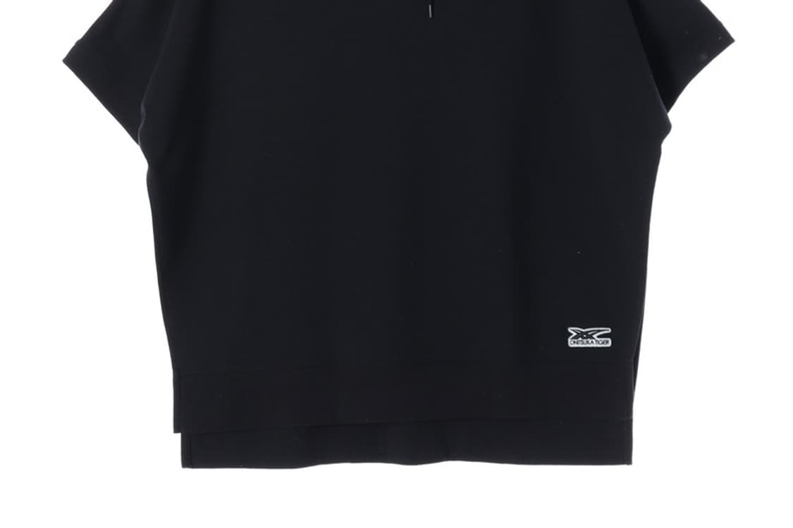 오니츠카타이거 블랙 자수 로고 반팔 후드티 S 상품이미지4