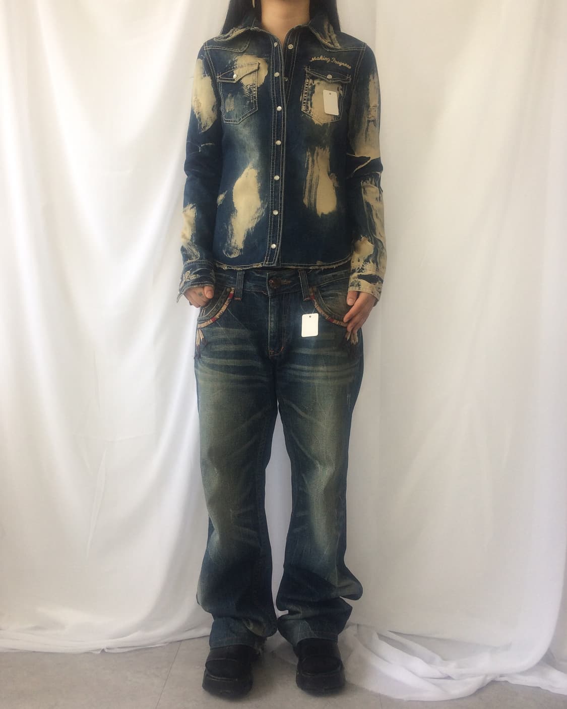 Redpepper back patch point washing denim 상품이미지7