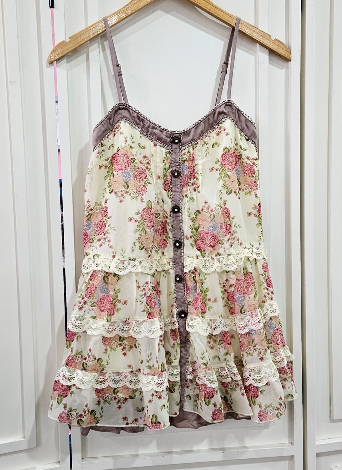 엑시즈팜 로즈 레이스 캉캉 슬리브리스 원피스 상품이미지2