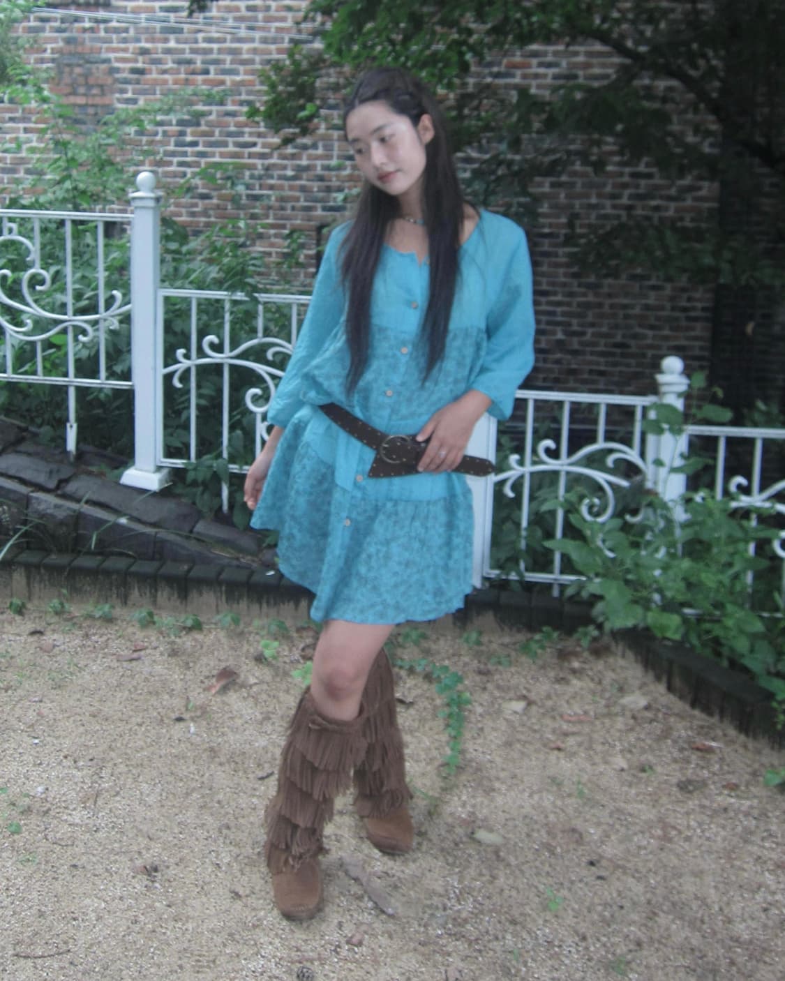 vintage blue flower ops 상품이미지7