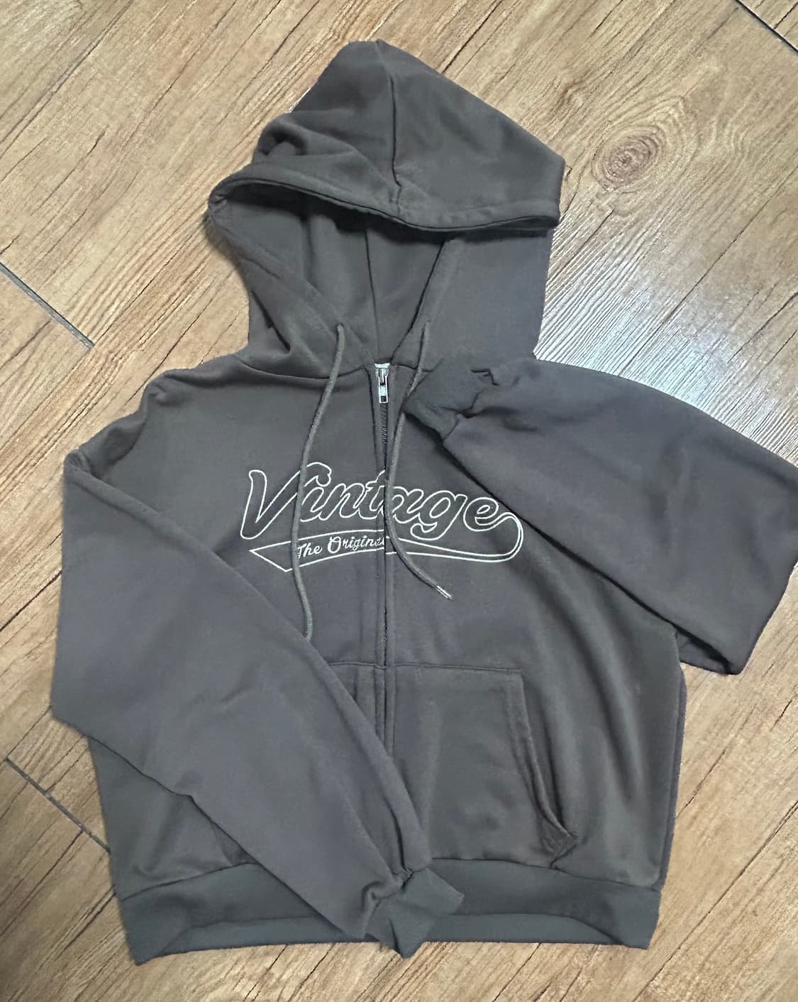 에이블리 미오 빈티지 루즈 후드집업 모카 상품이미지2