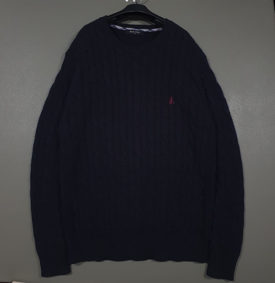 110 (2XL) 빈폴 케이블 울 캐시미어 니트 라운드넥 꽈배기 스웨터 상품이미지1