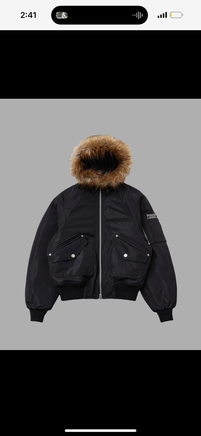 (쿠기 착용) 더뮤지엄비지터 FUR HOOD MA-1 상품이미지1