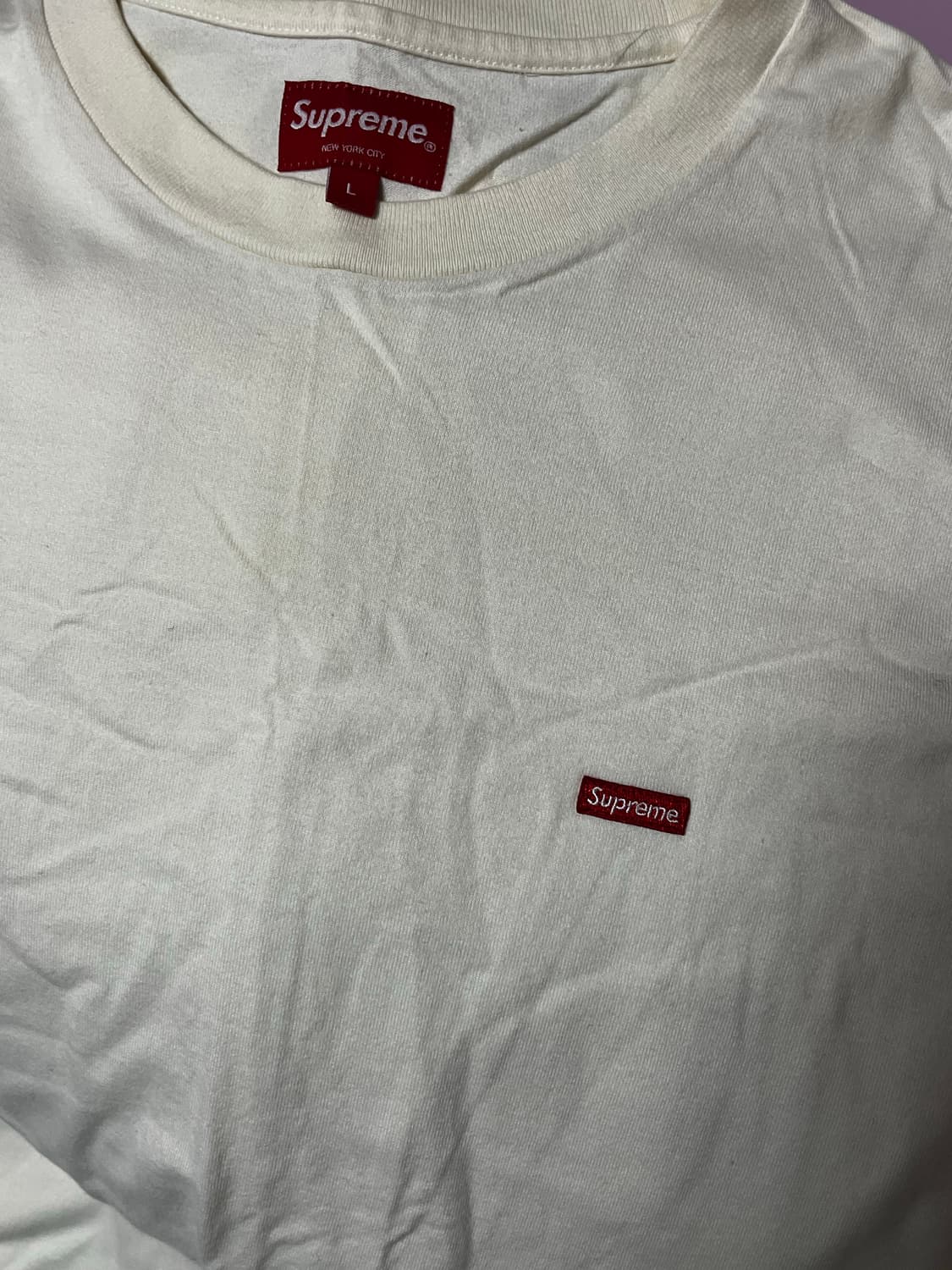 슈프림 스몰로고 롱슬리브 아이보리 상품이미지2