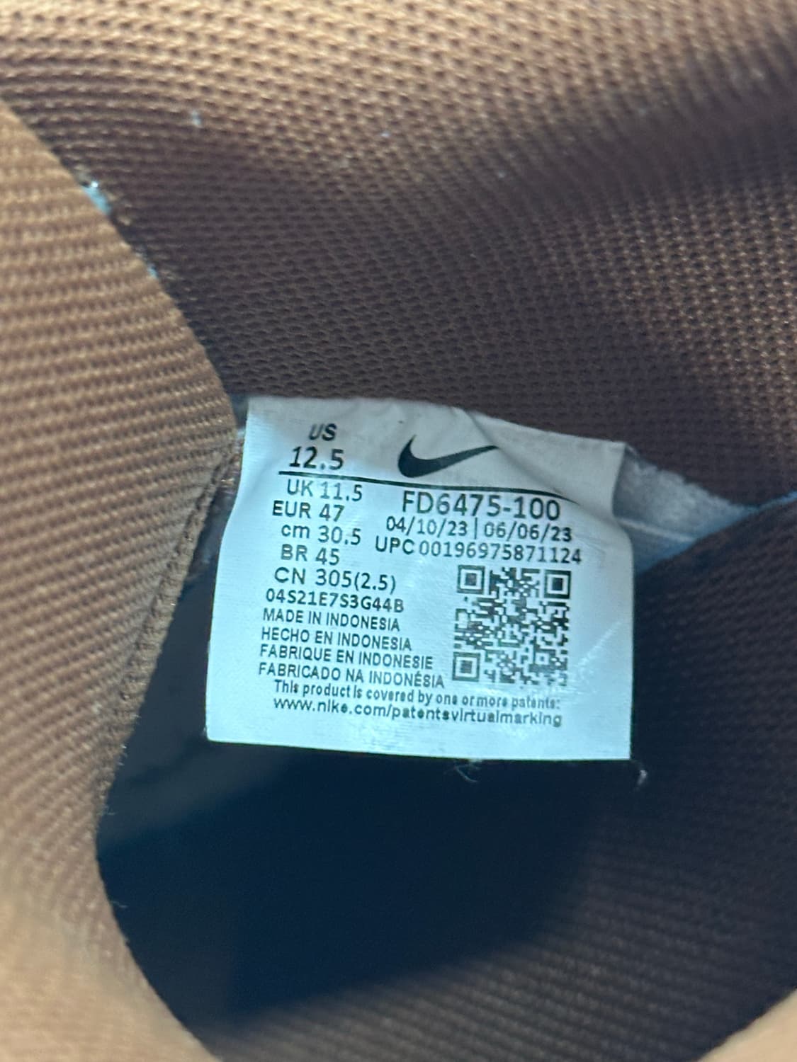 나이키 x 스투시 에어 플라이트 89 로우 화이트 앤 피칸 상품이미지9