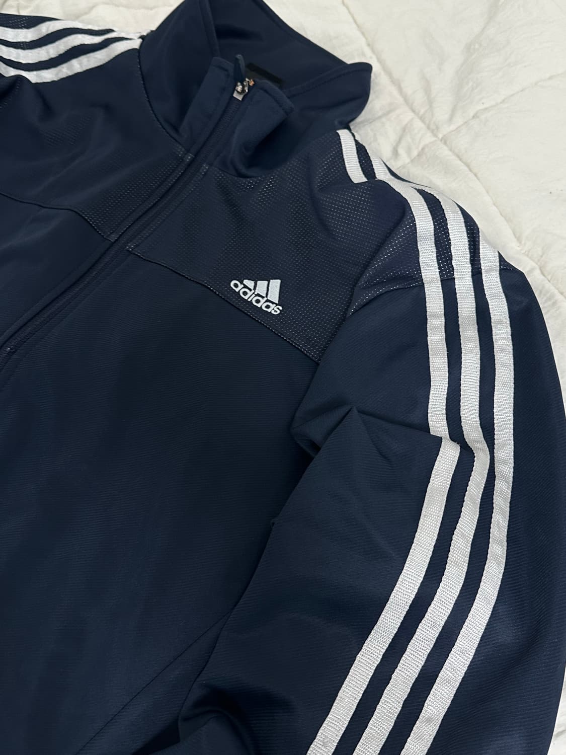 아디다스 스포츠 삼선 네이비 실버 져지 트랙탑 라지 상품이미지3