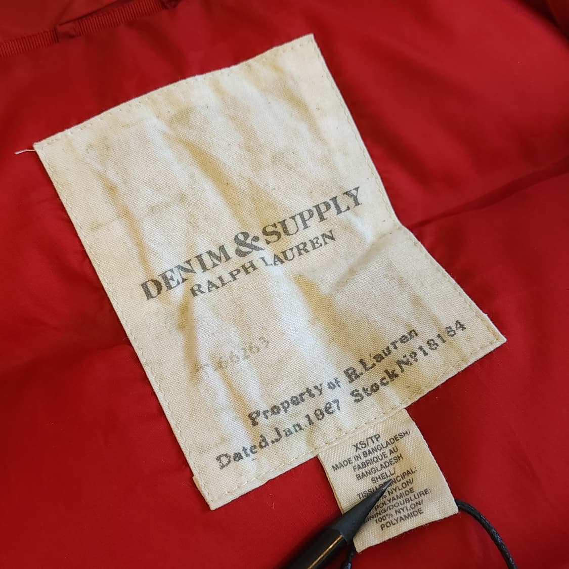 폴로 패딩 조끼 데님앤서플라이 패딩 베스트 더플 버튼 레드 xs 상품이미지8