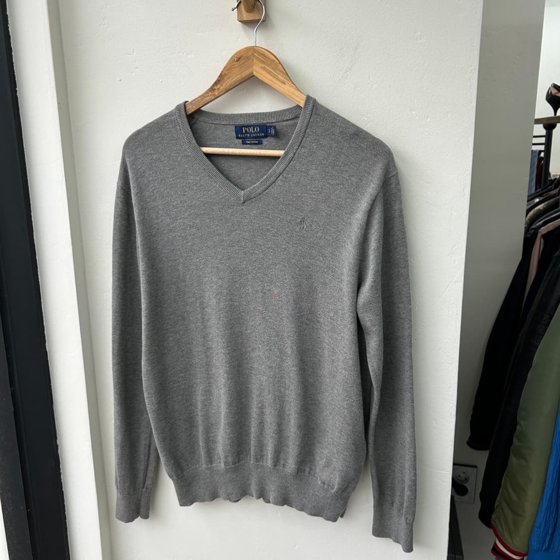 16592 - 폴로 랄프로렌 그레이 브이넥 니트 (피마 코튼) 상품이미지2