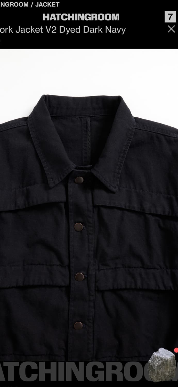 해칭룸 6P Work Jacket V2 Dyed Dark Navy 상품이미지3