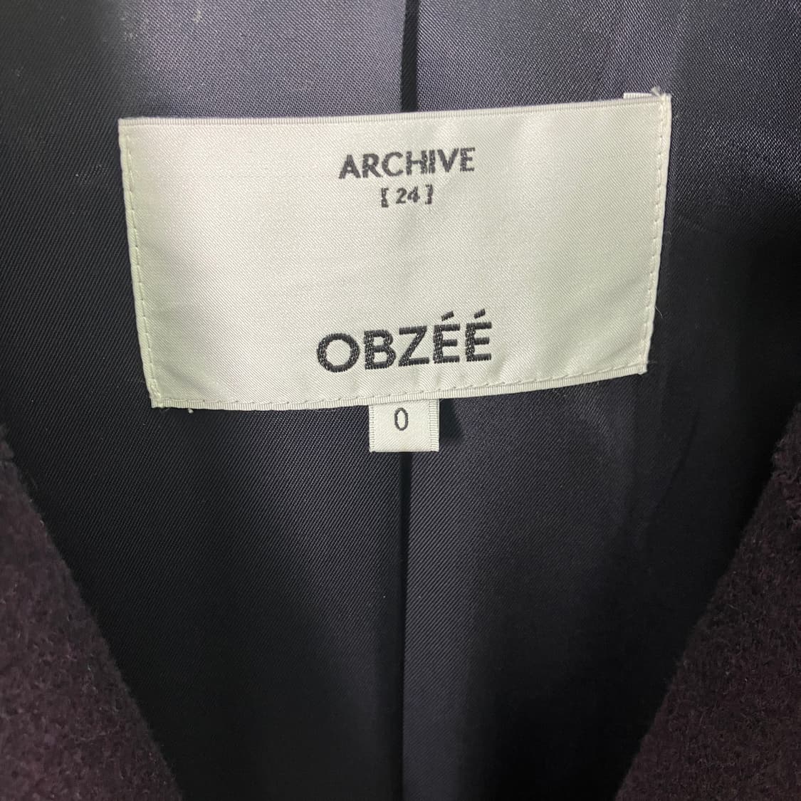 OBZEE 오브제 퍼플 울 롱코트 상품이미지3