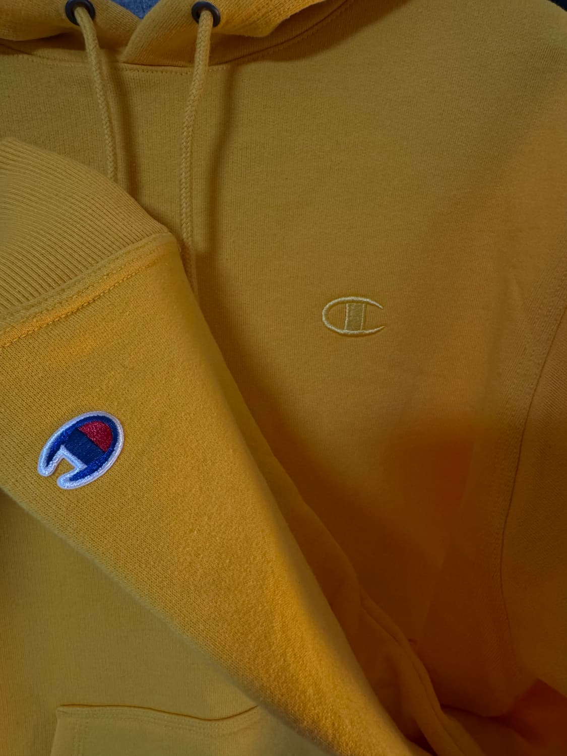[L]챔피온 후드티 옐로우 상품이미지3