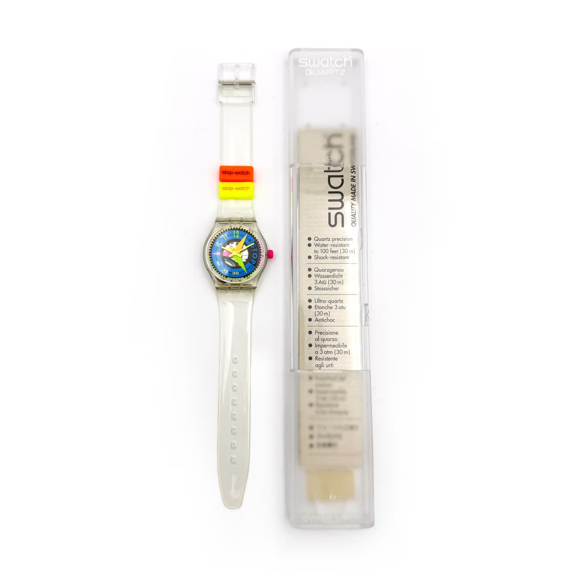 93년판) 빈티지 스와치 스톱워치 vitesse 클리어 상품이미지6