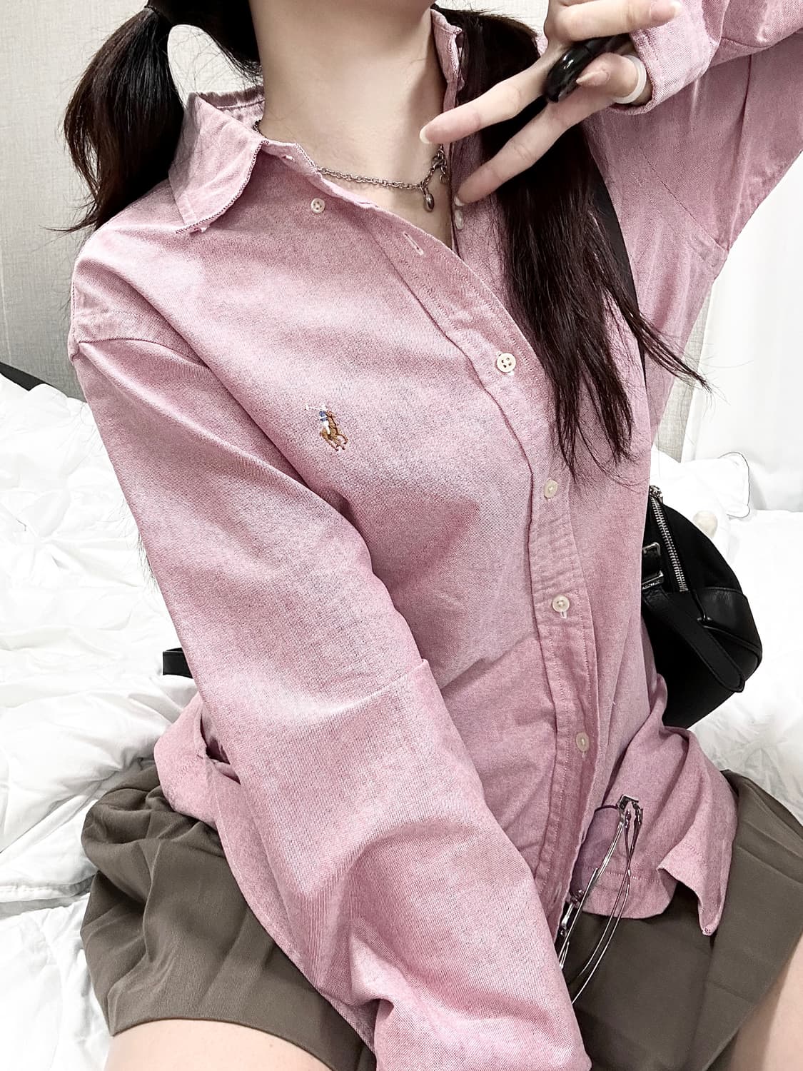 폴로 멀티포니 핑크셔츠 상품이미지2