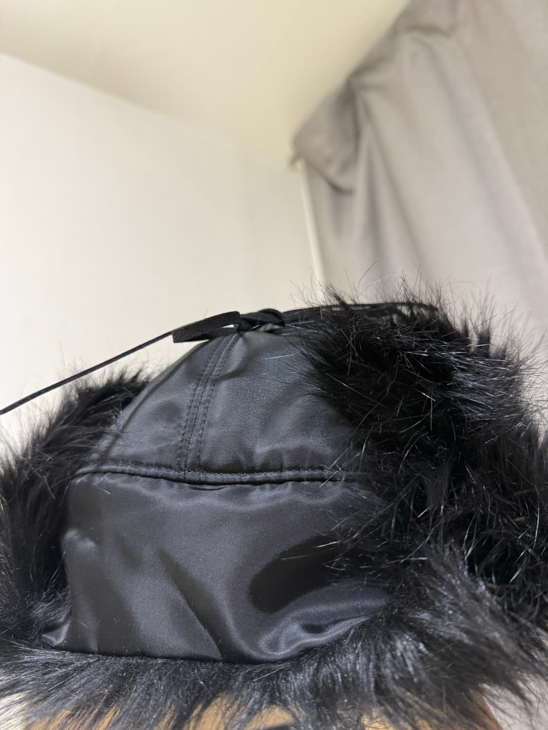 오픈yy 포우 퍼 모자 이어플랩 캡 군밤모자 블랙 상품이미지5