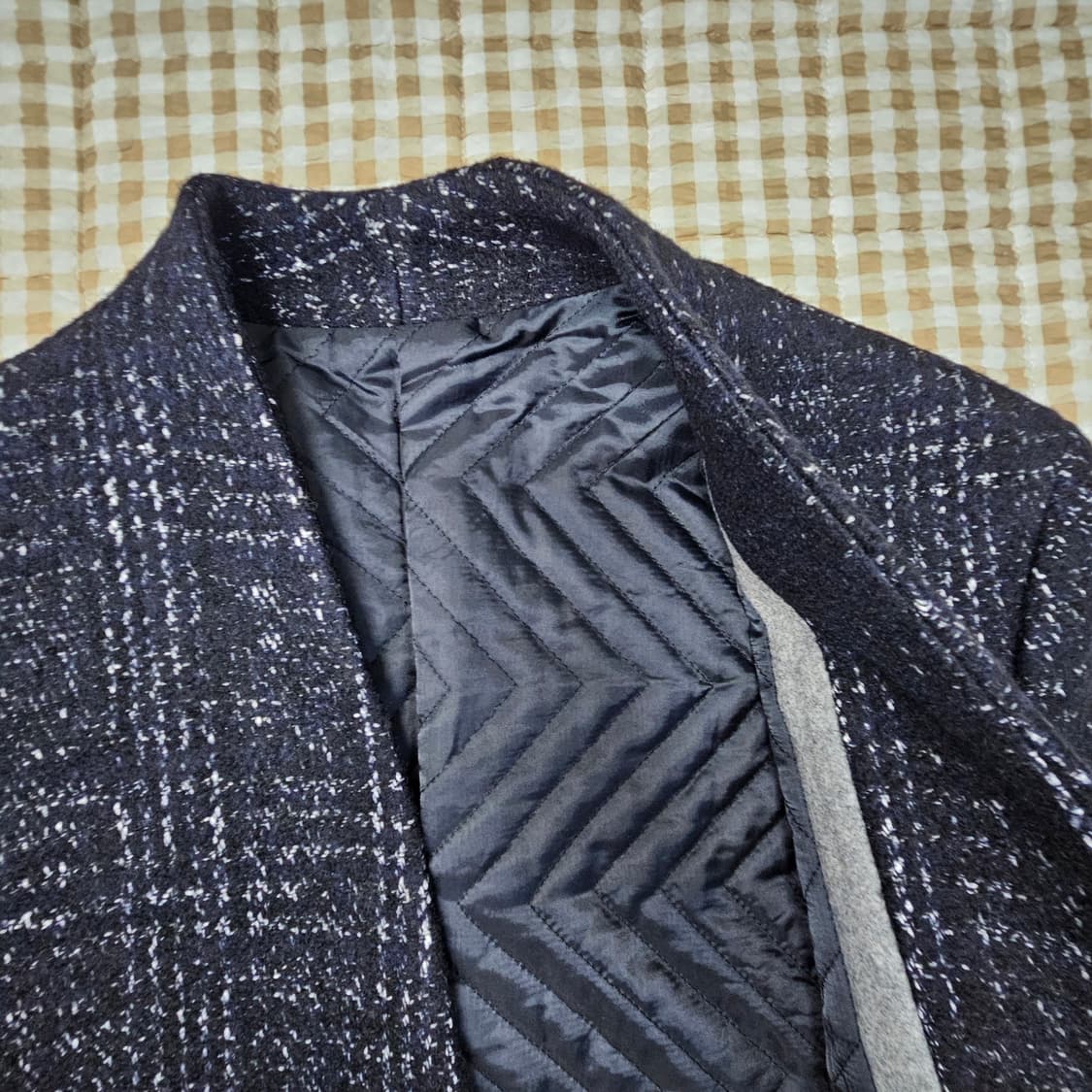 미착용 리버클래시 트위드 롱 코트 남자100 상품이미지6