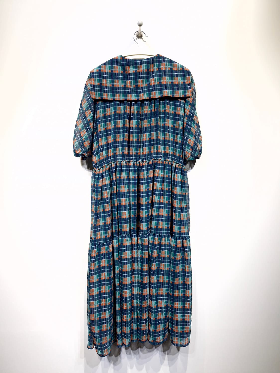 칼라거펠트 세일러카라 체크 롱원피스[55] 상품이미지2