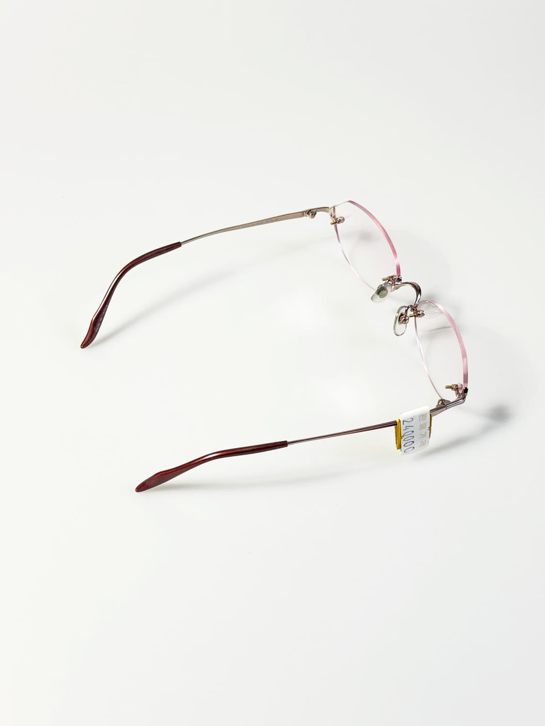 JUNKO SHIMADA 티타늄 무테 오벌 빈티지 틴트 안경 상품이미지4