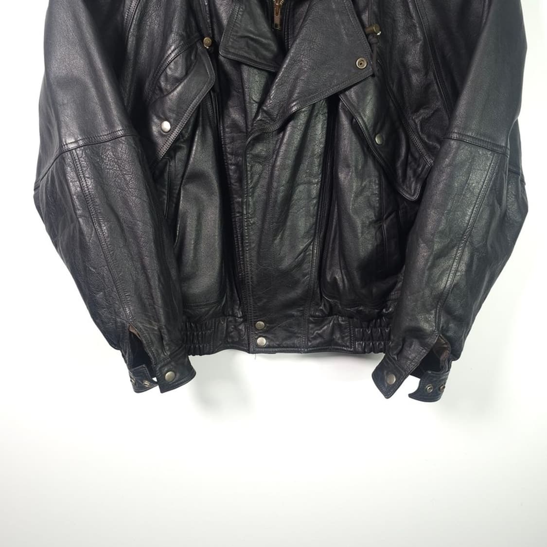 Majestic 90s 무드 빈티지 레더 라이더 자켓 L 상품이미지4