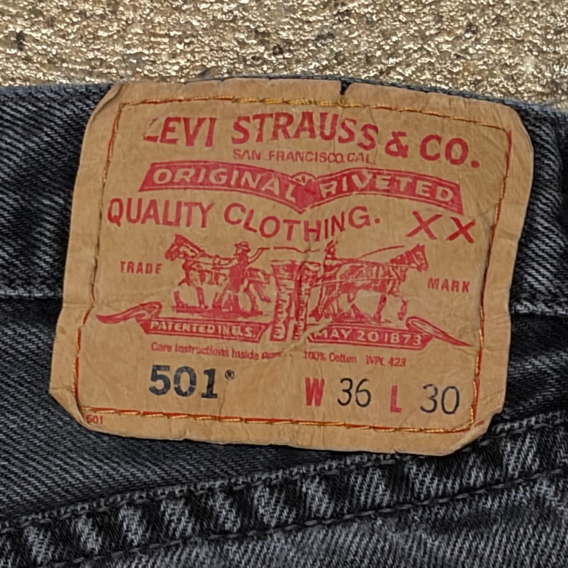 00s 미국 빈티지 리바이스 501 블랙진 찢청 청바지 상품이미지9