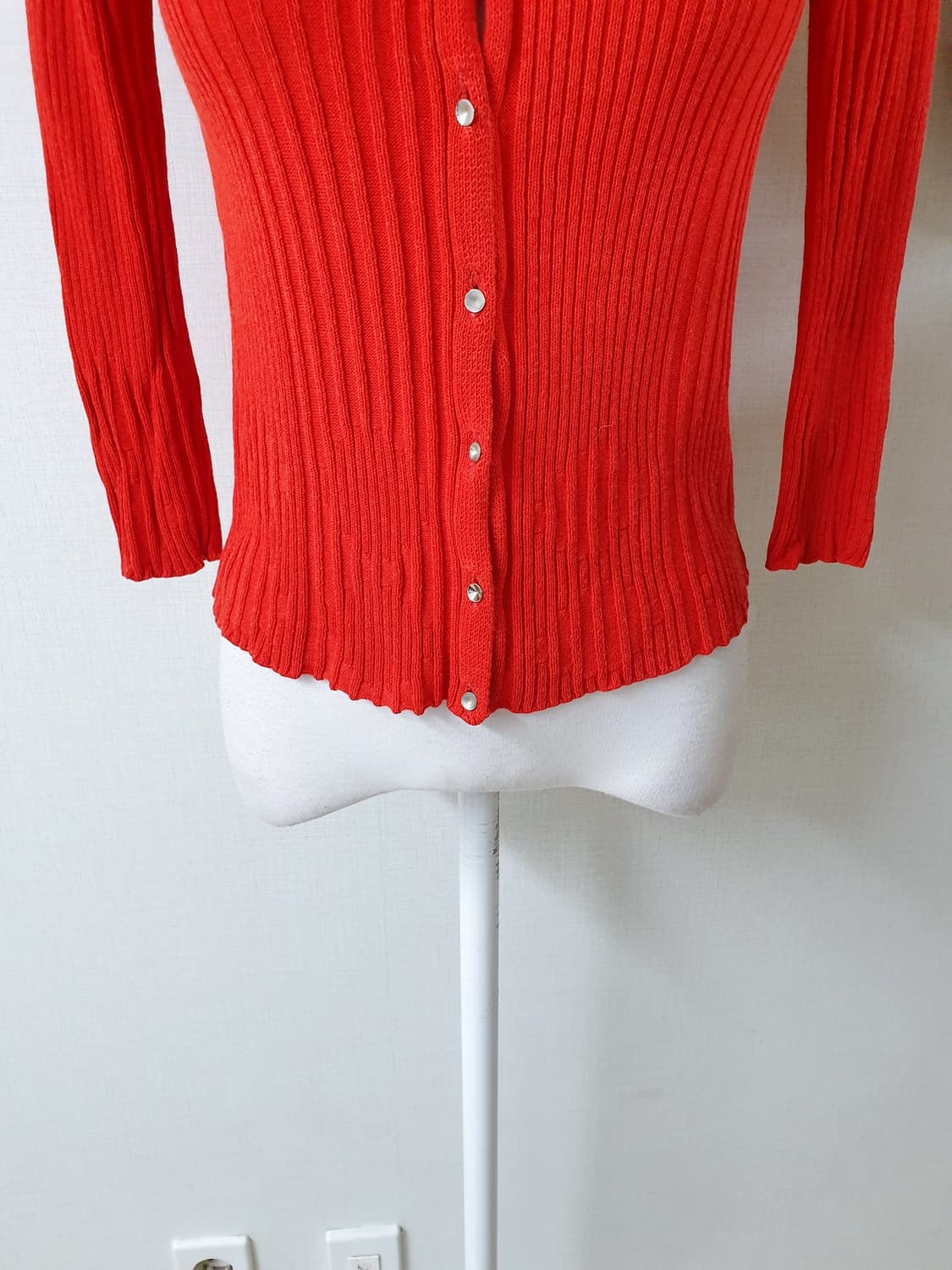 발렌티노 정품 이태리산 골지가디건 44 55 오렌지레드 상품이미지3