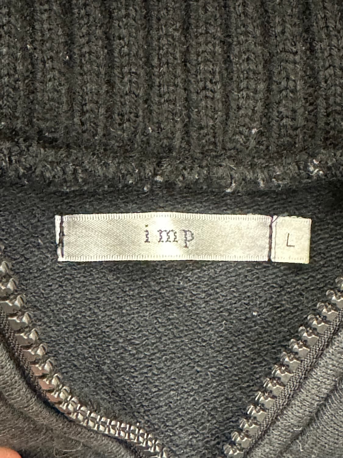 L)imp 빈티지 여성 투웨이 레이어드 블랙 후드집업 상품이미지5