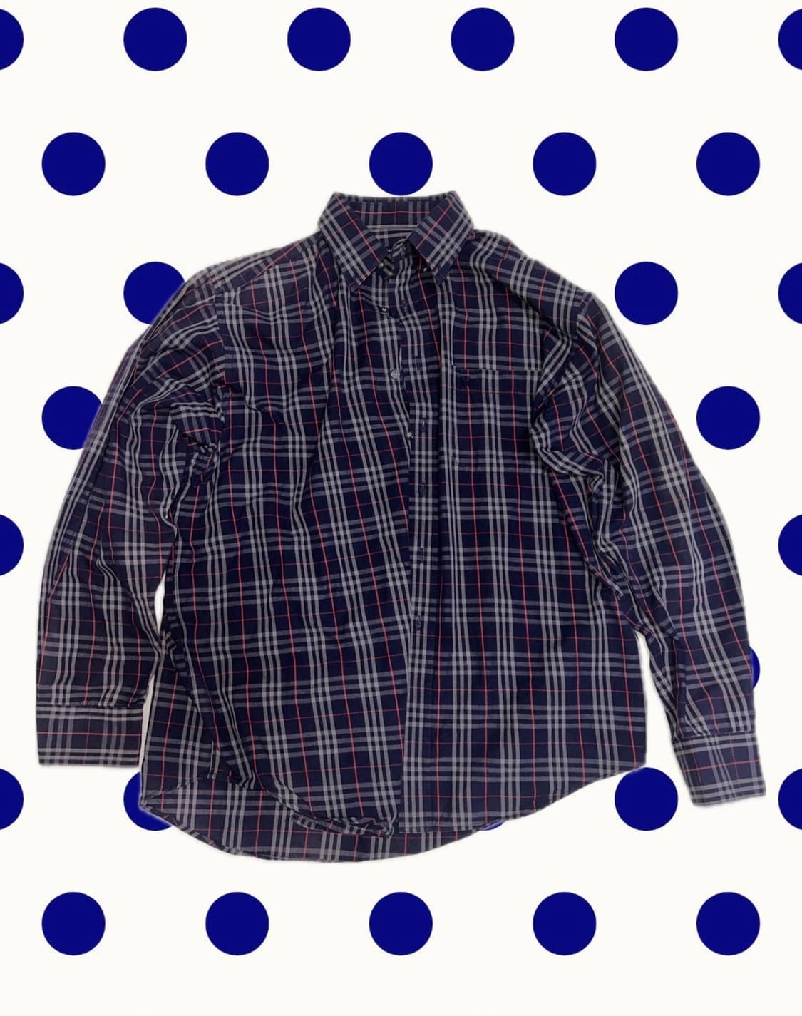 🌀버버리 네이비 노바 체크셔츠 M 상품이미지1