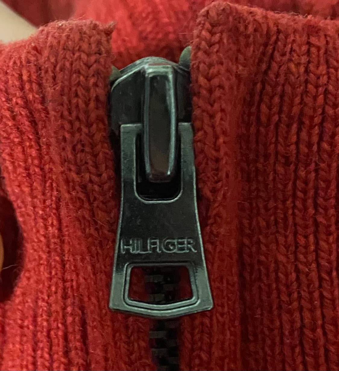 [M] 타미힐피거 짚업 가디건 레드 상품이미지4