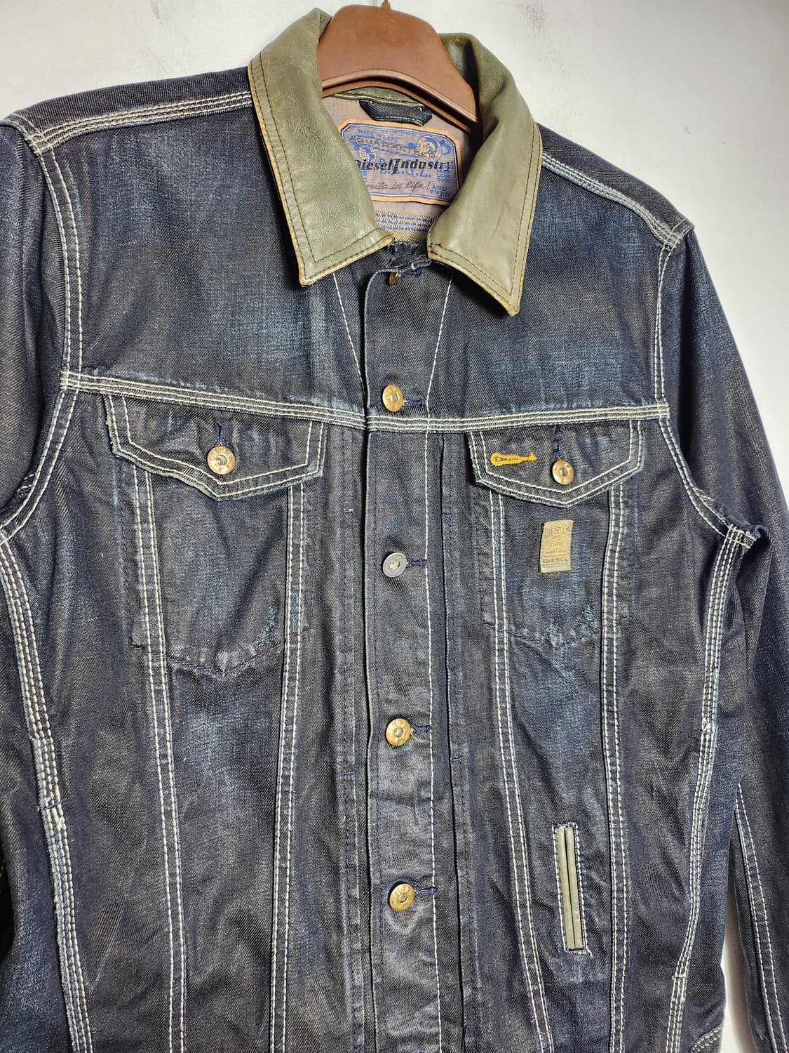 디젤 레더 카라 데님 워크 자켓 상품이미지2