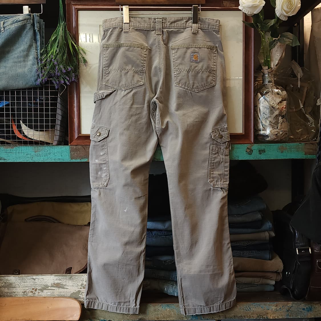 칼하트 워크팬츠 립스탑 카고 팬츠 34x32 상품이미지2