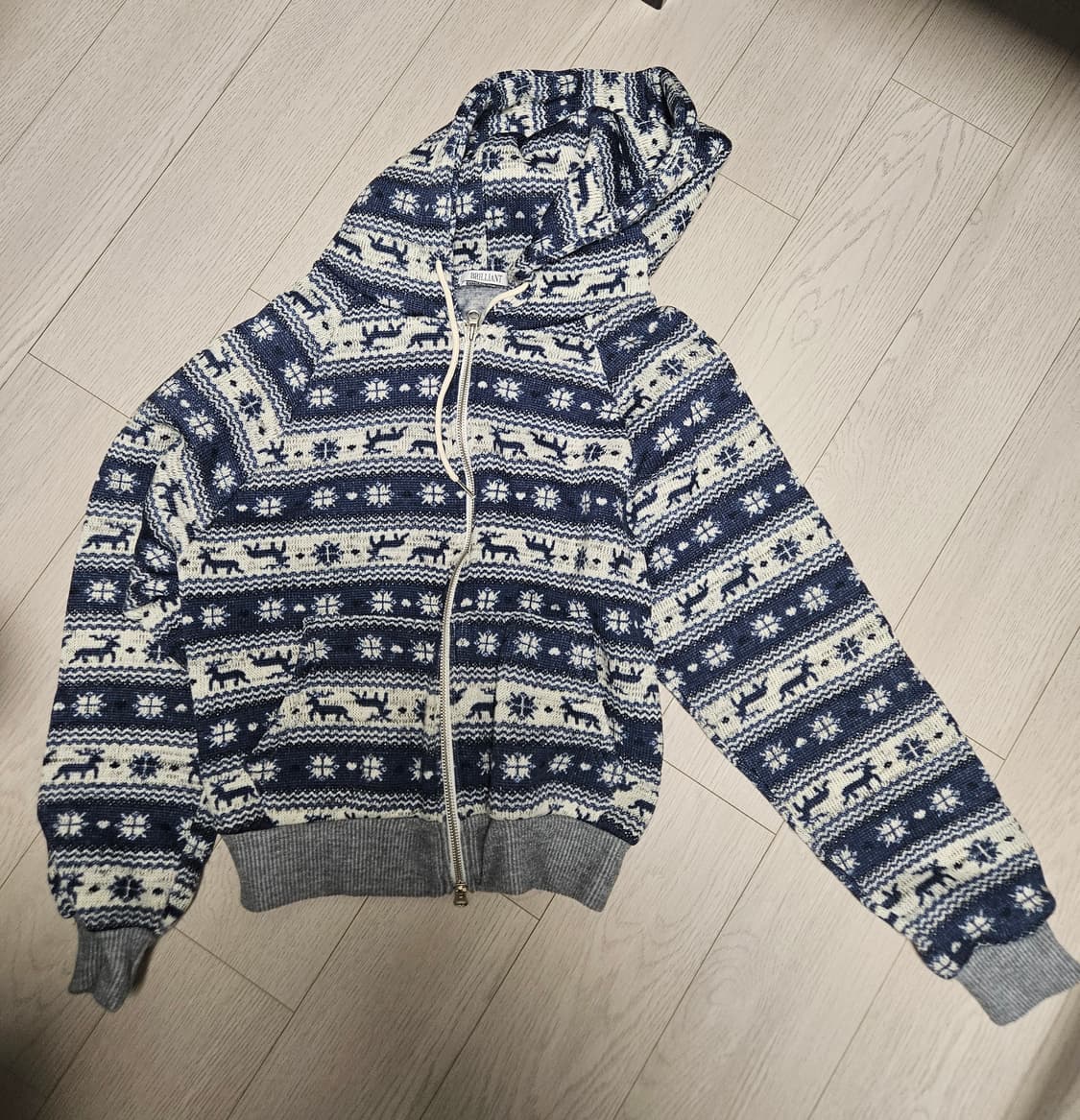 노르딕 플리스 니트 후드집업 상품이미지3