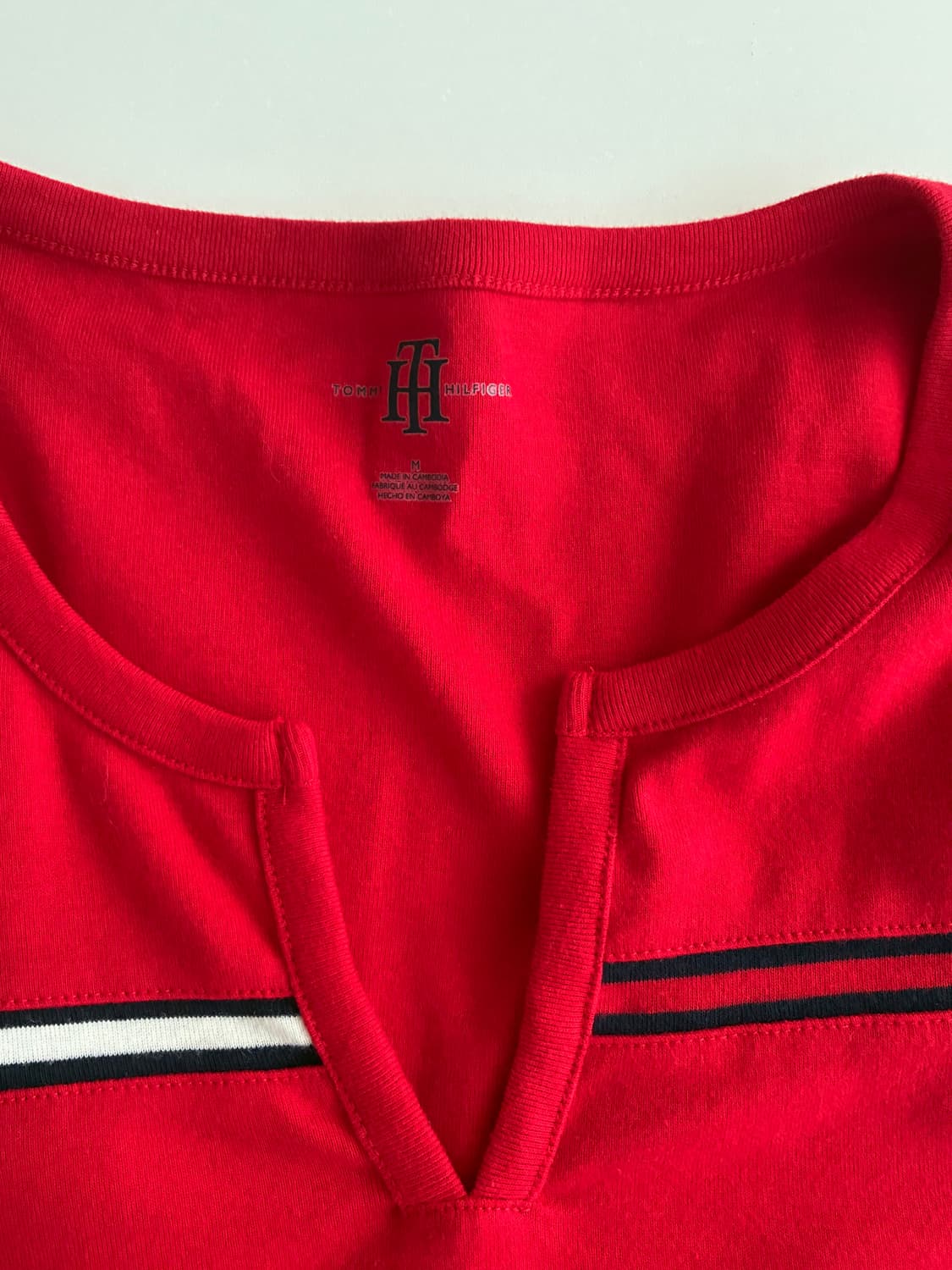 M) 새상품 타미힐피거 여성 반팔 티셔츠 레드 상품이미지4