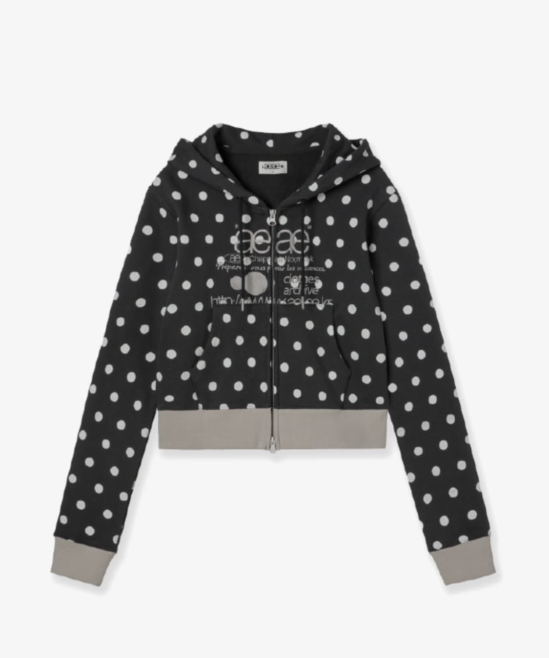 aeae 도트 후드집업 WEB LOGO CROP HOOD ZIP UP  상품이미지1