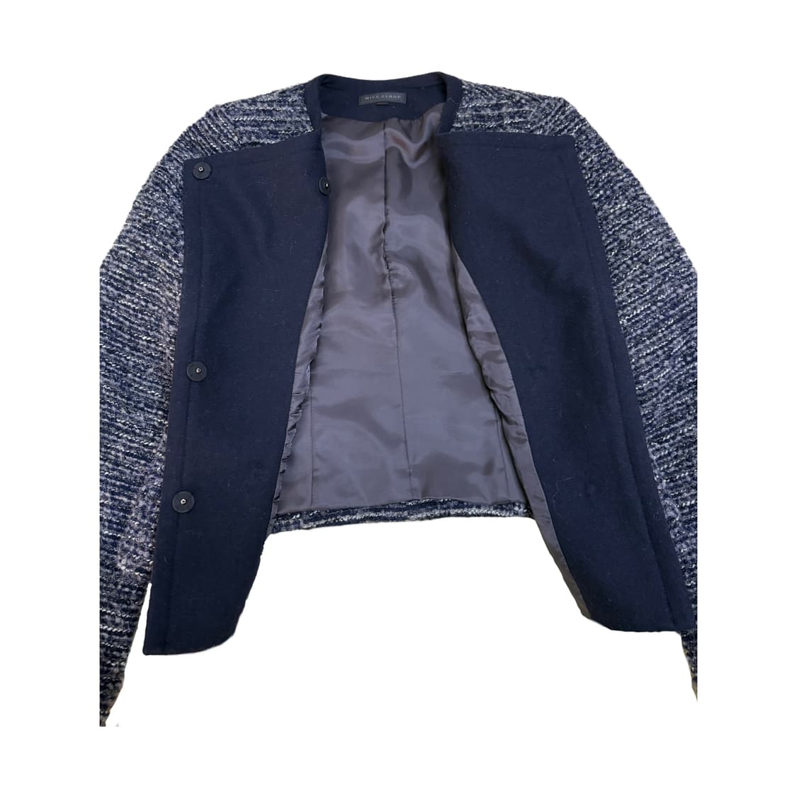 네이비 사선 금장버튼 트위드 자켓 상품이미지4