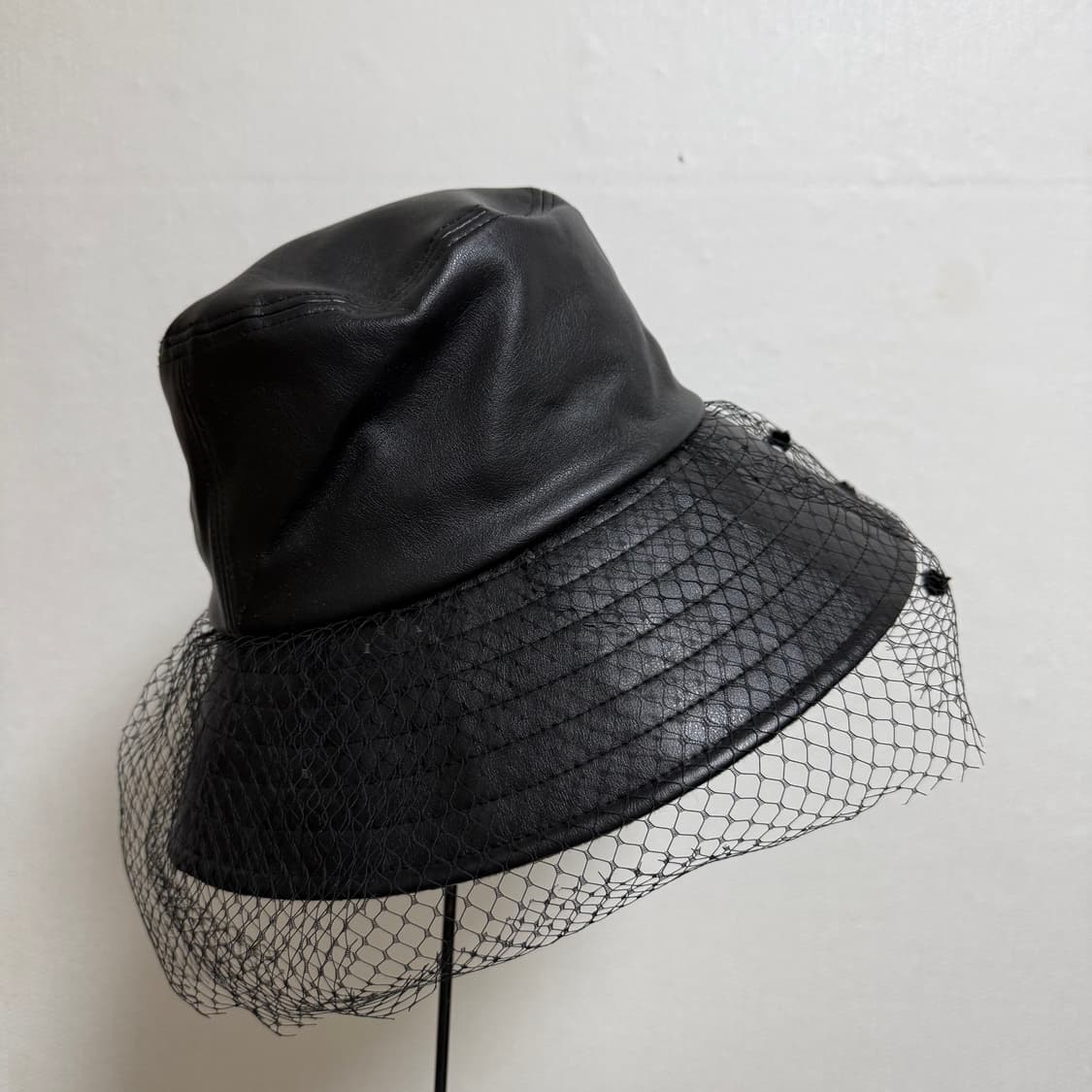 레이스 레자 가죽 벙거지 망사 모자 안감 모 상품이미지4