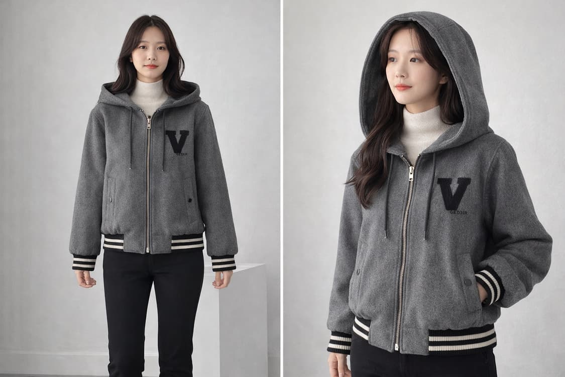 Nabitera 울혼방 후드집업 자켓 / 숏기장 / 상태좋음 상품이미지1