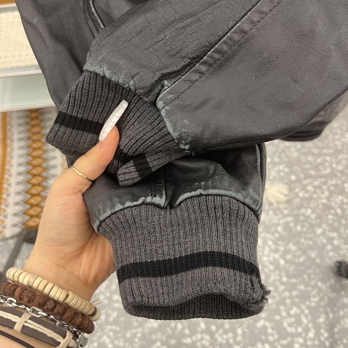 나이키 조던 희귀 올드스쿨 레트로 소가죽 바시티 자켓 100 C10870 상품이미지7