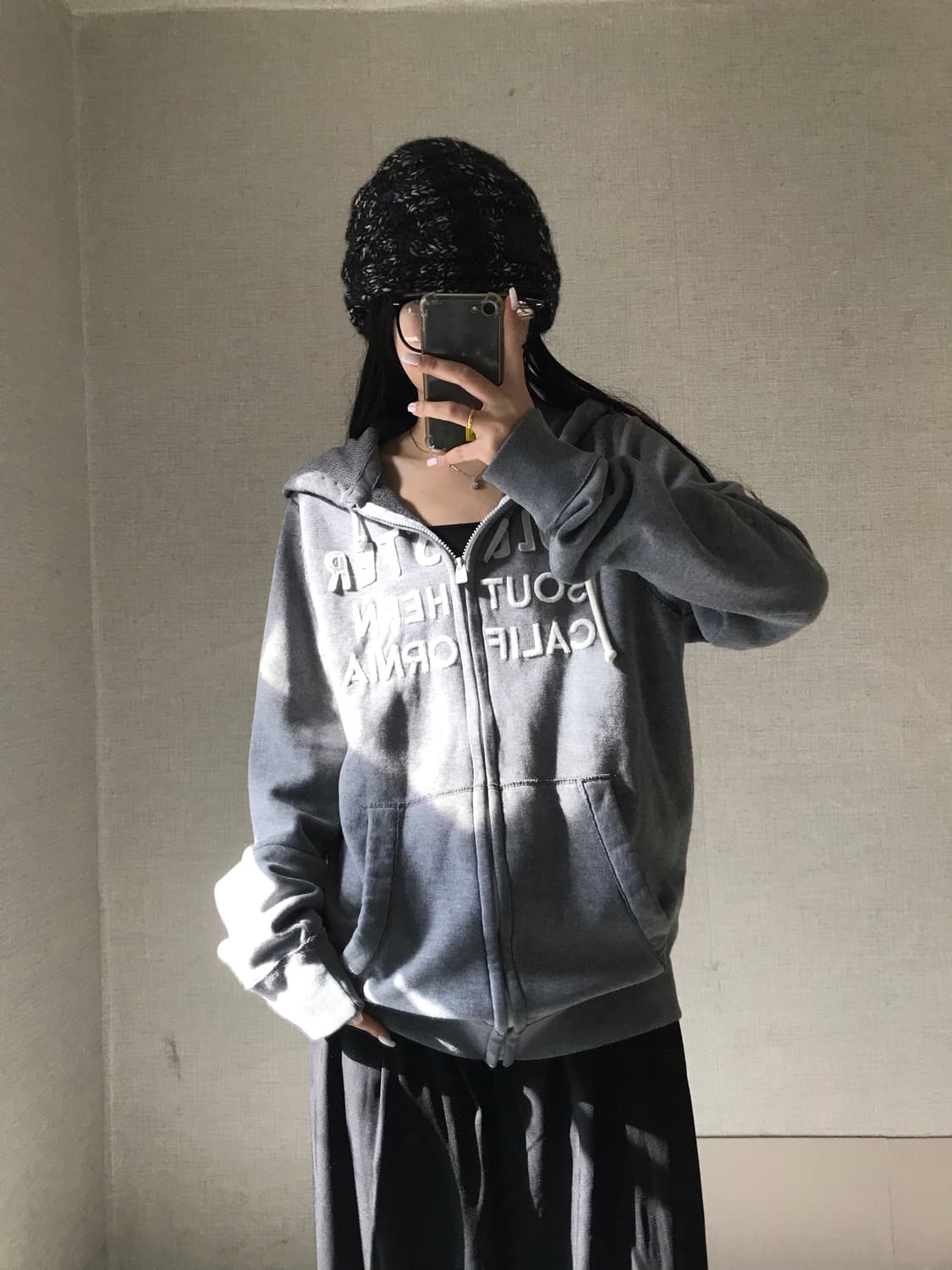 홀리스터 그레이 오버핏 후드집업 상품이미지2